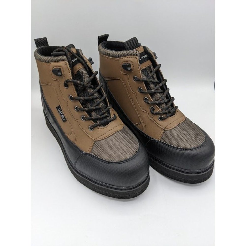 Men's Field & Stream Angler Felt Sole‎ Wading Boots Size 8 Brown FEH01366 NEW